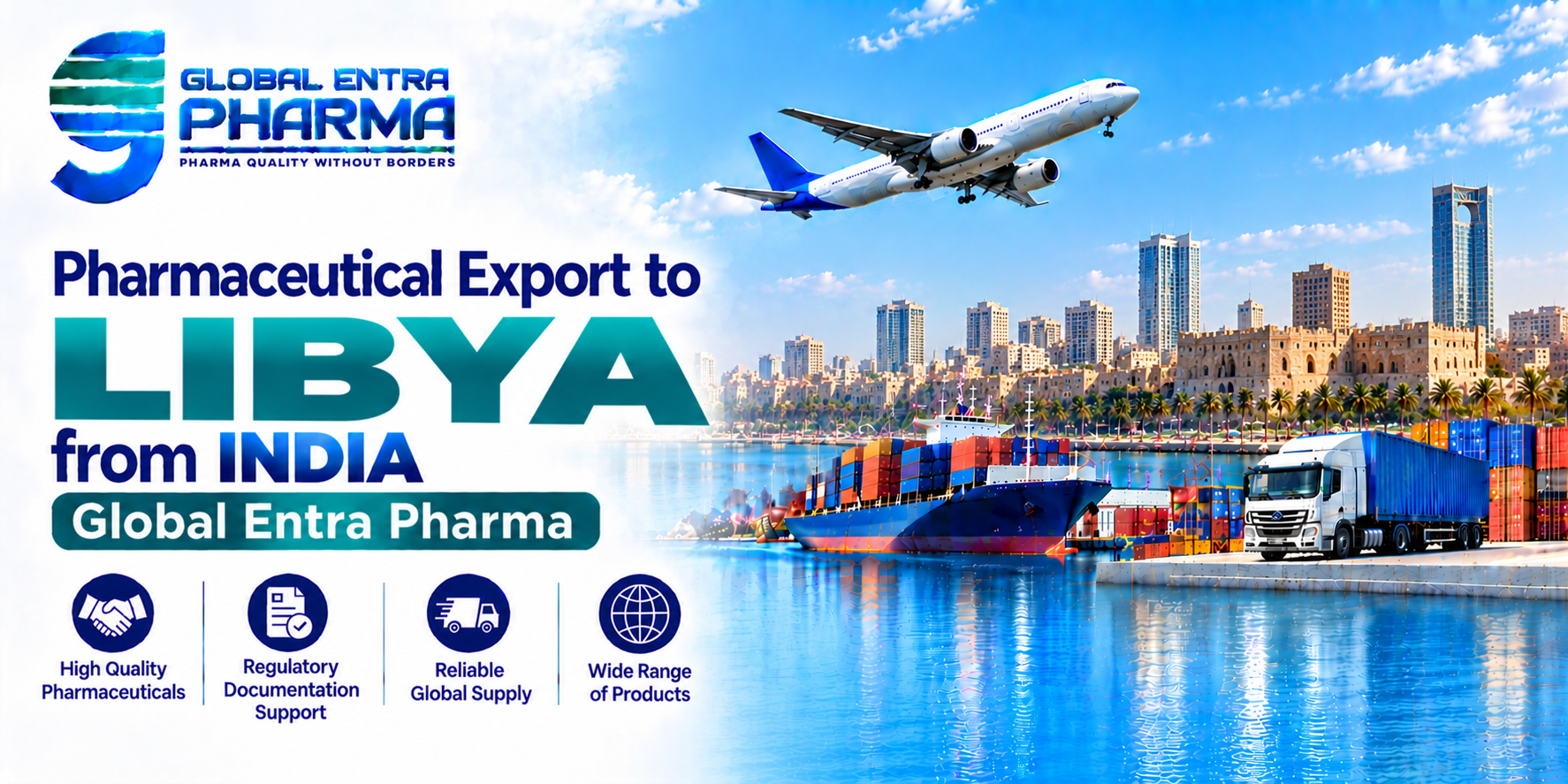 Pharmaceutical Export to Libya from India | Global Entra Pharma